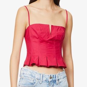 NWT Reformation Shia Pleat Camisole Top Rhubarb Pink 12